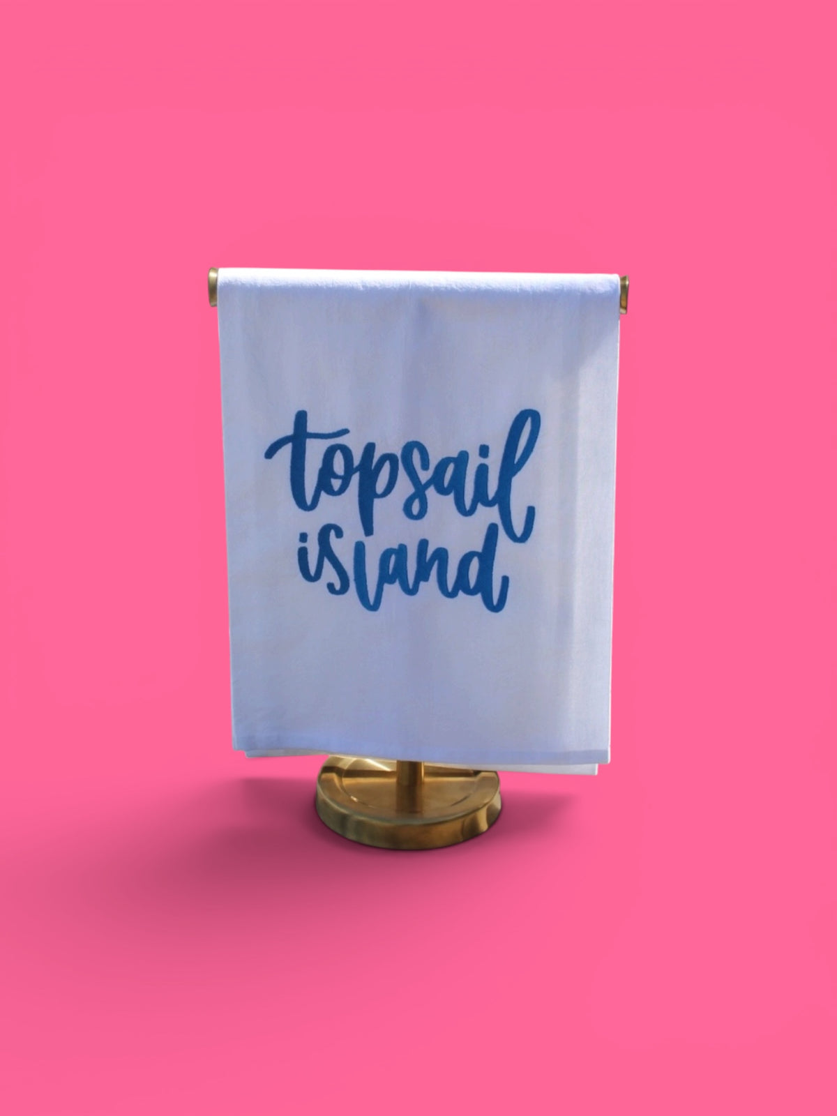 Embroidered Topsail Island Tea Towel