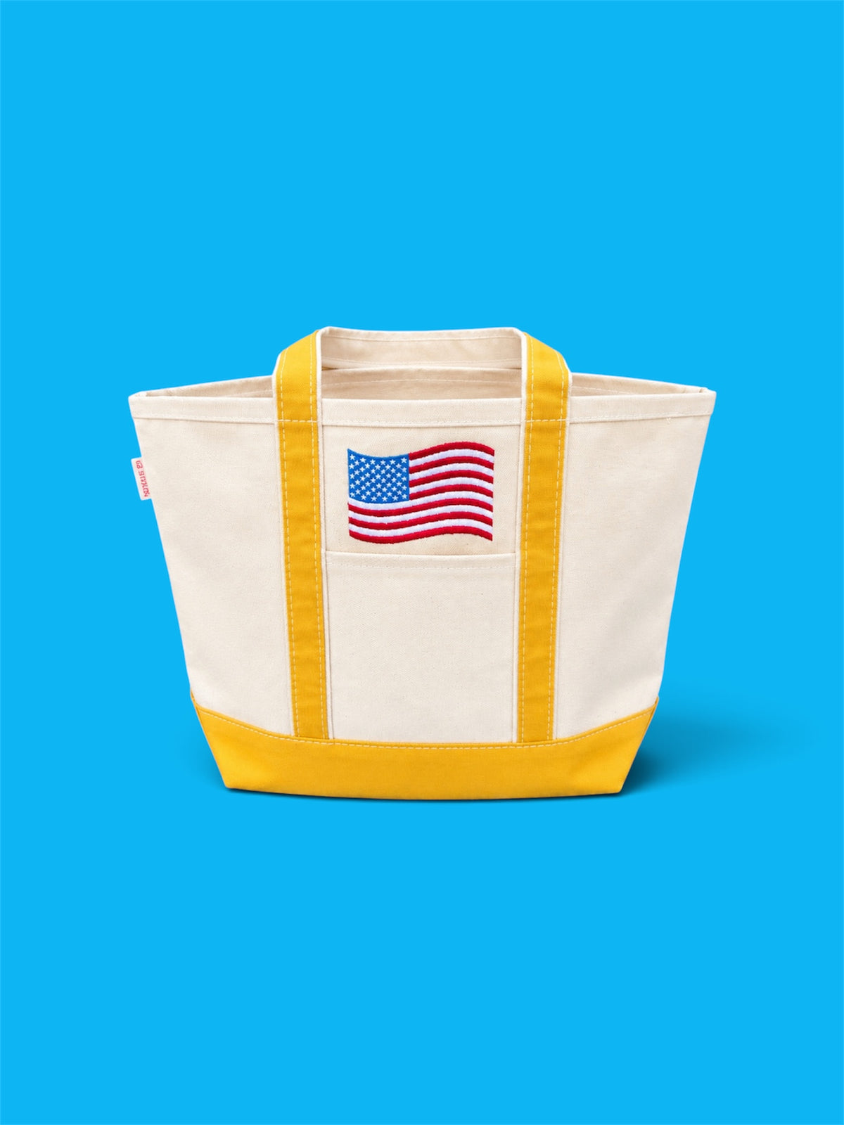 Embroidered Small Canvas Tote USA Flag Bag