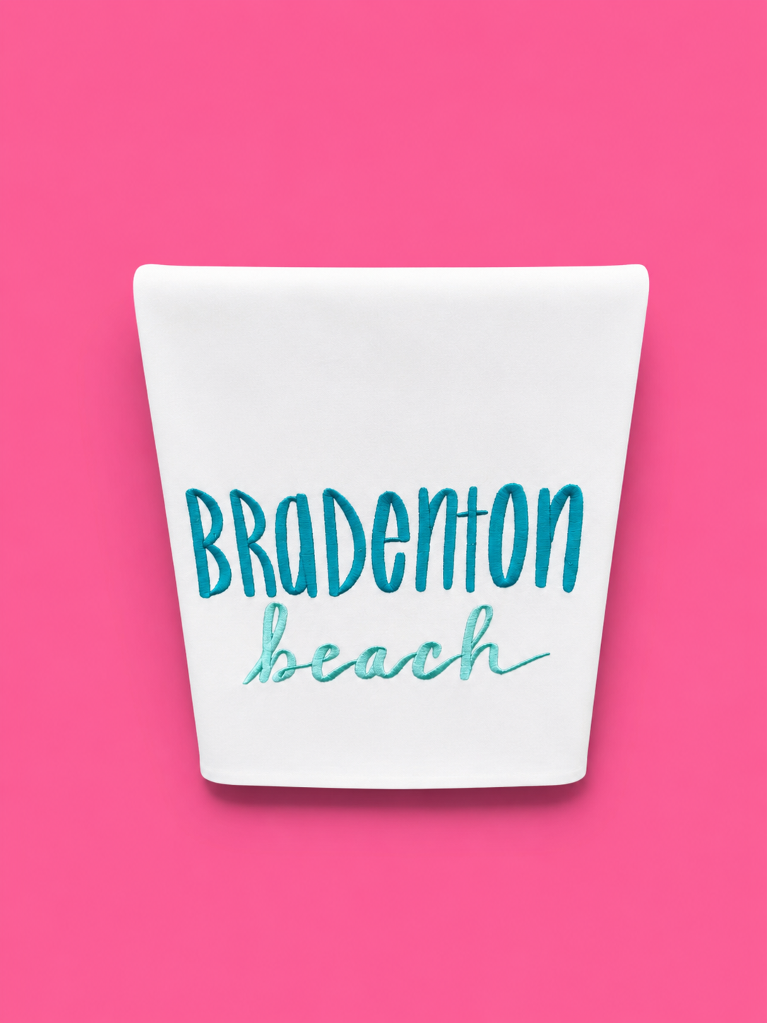 Embroidered Bradenton Beach Tea Towel