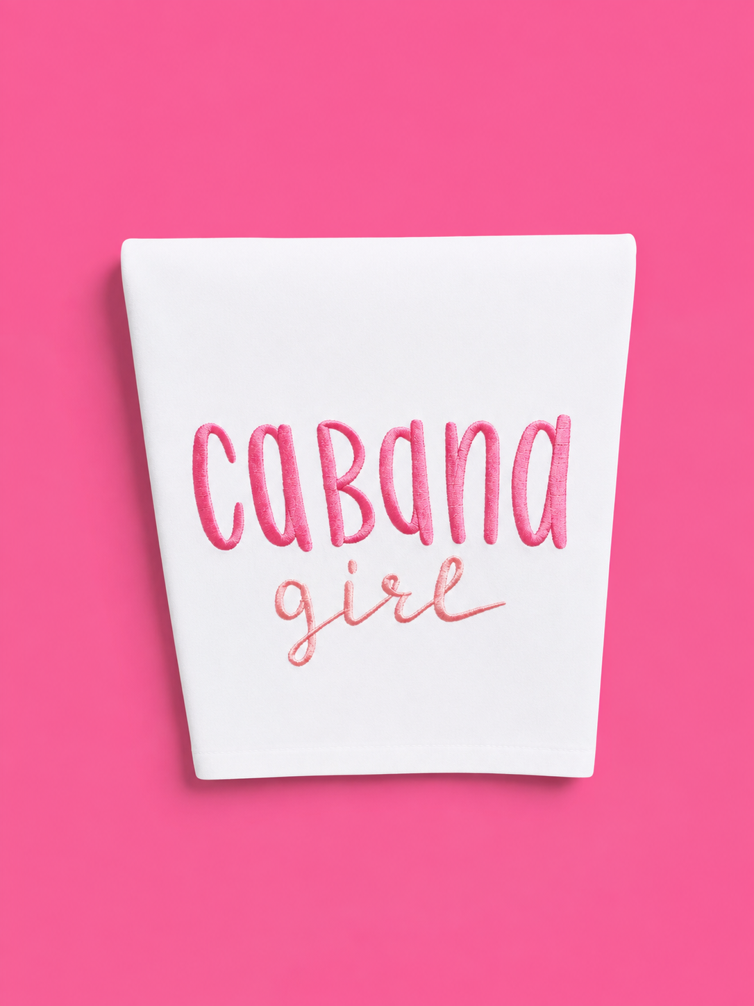 Embroidered Cabana Girl Tea Towel
