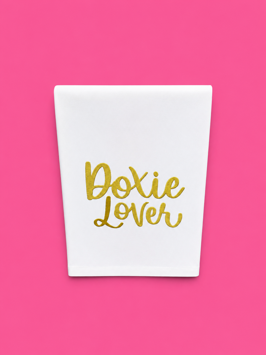 Embroidered Doxie Lover Tea Towel