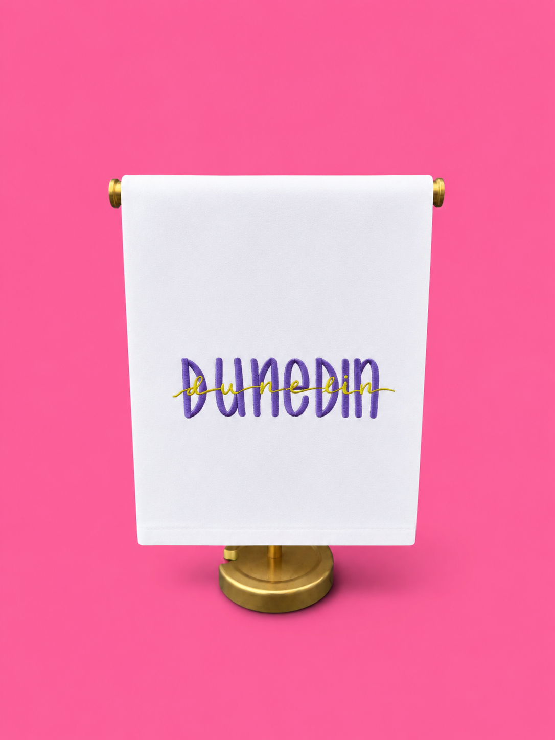Embroidered Dunedin Tea Towel