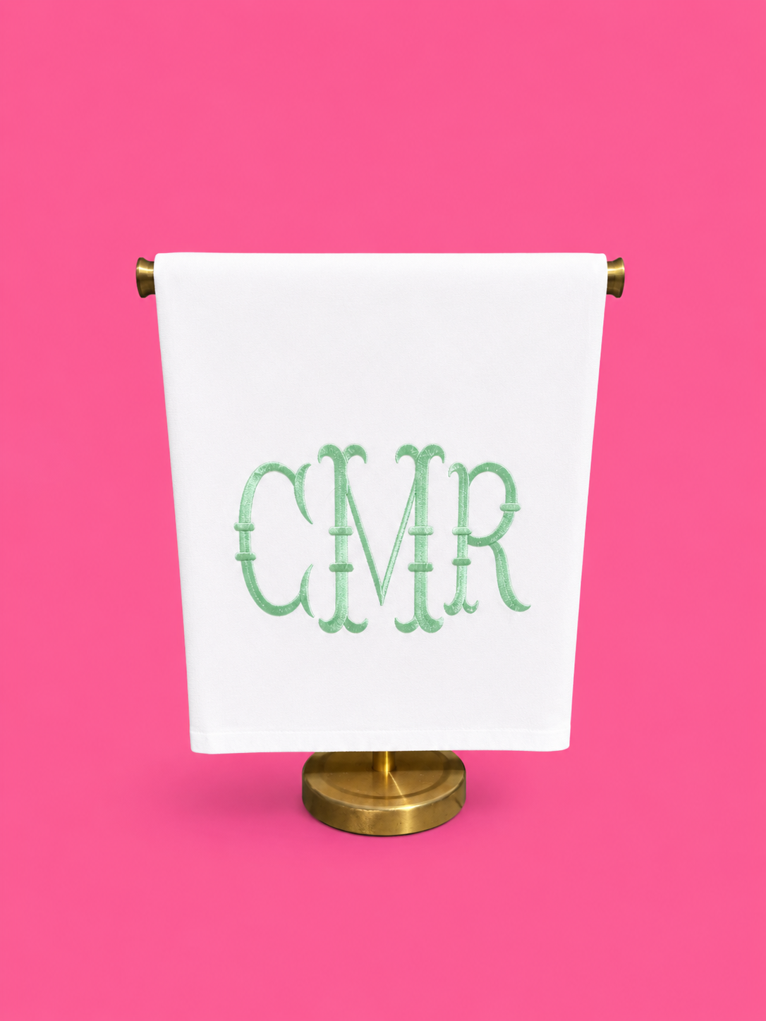 Embroidered Initials Tea Towel
