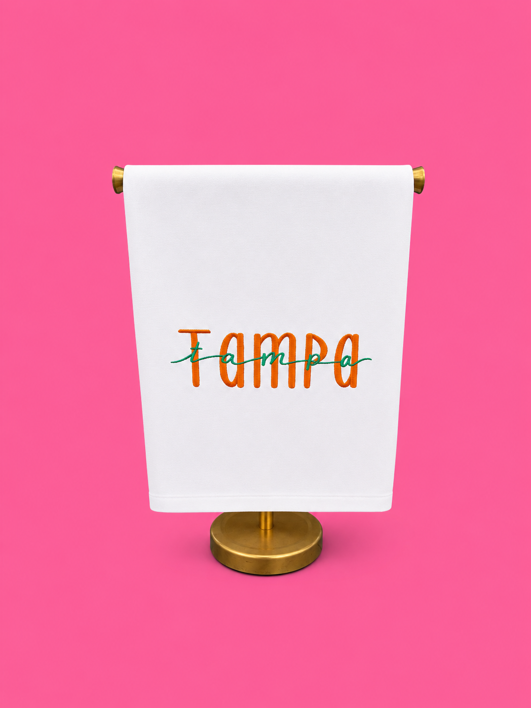 Embroidered Tampa Tea Towel