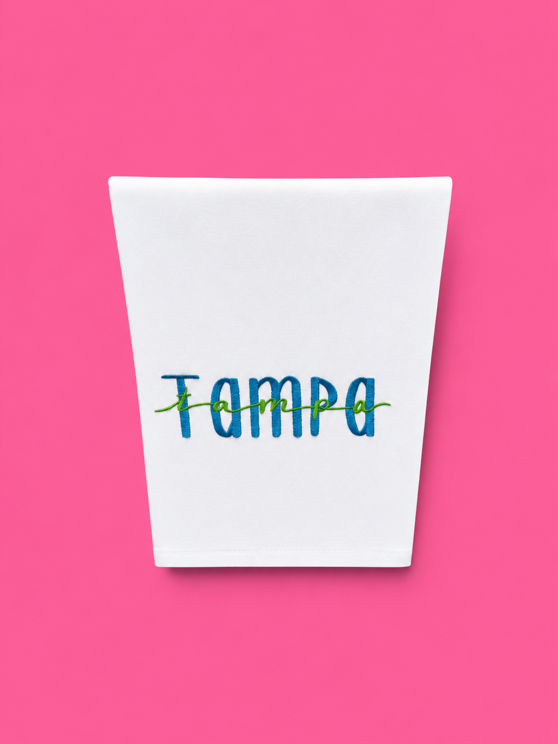 Embroidered Tampa Tea Towel