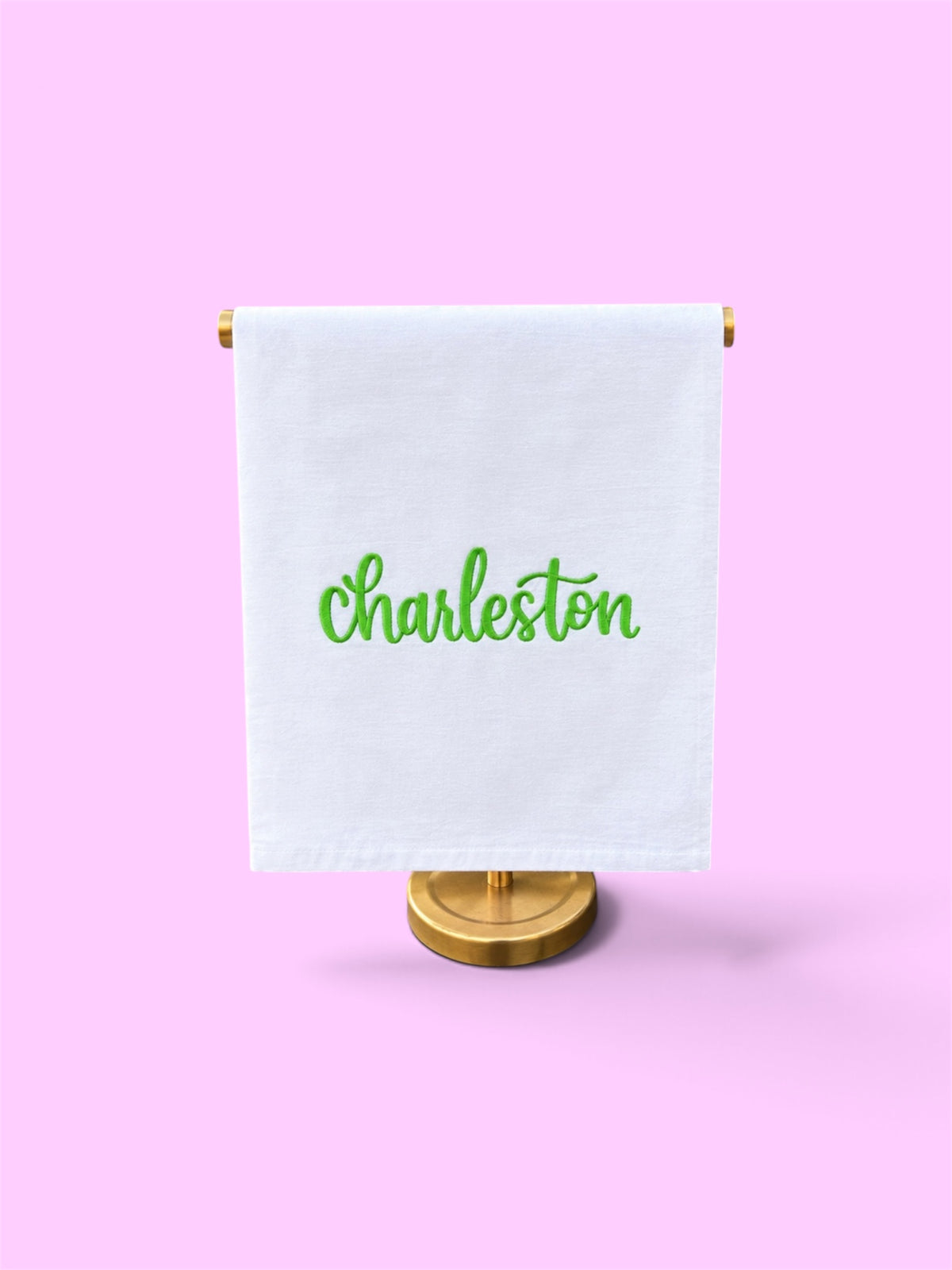 Embroidered Charleston Tea Towel