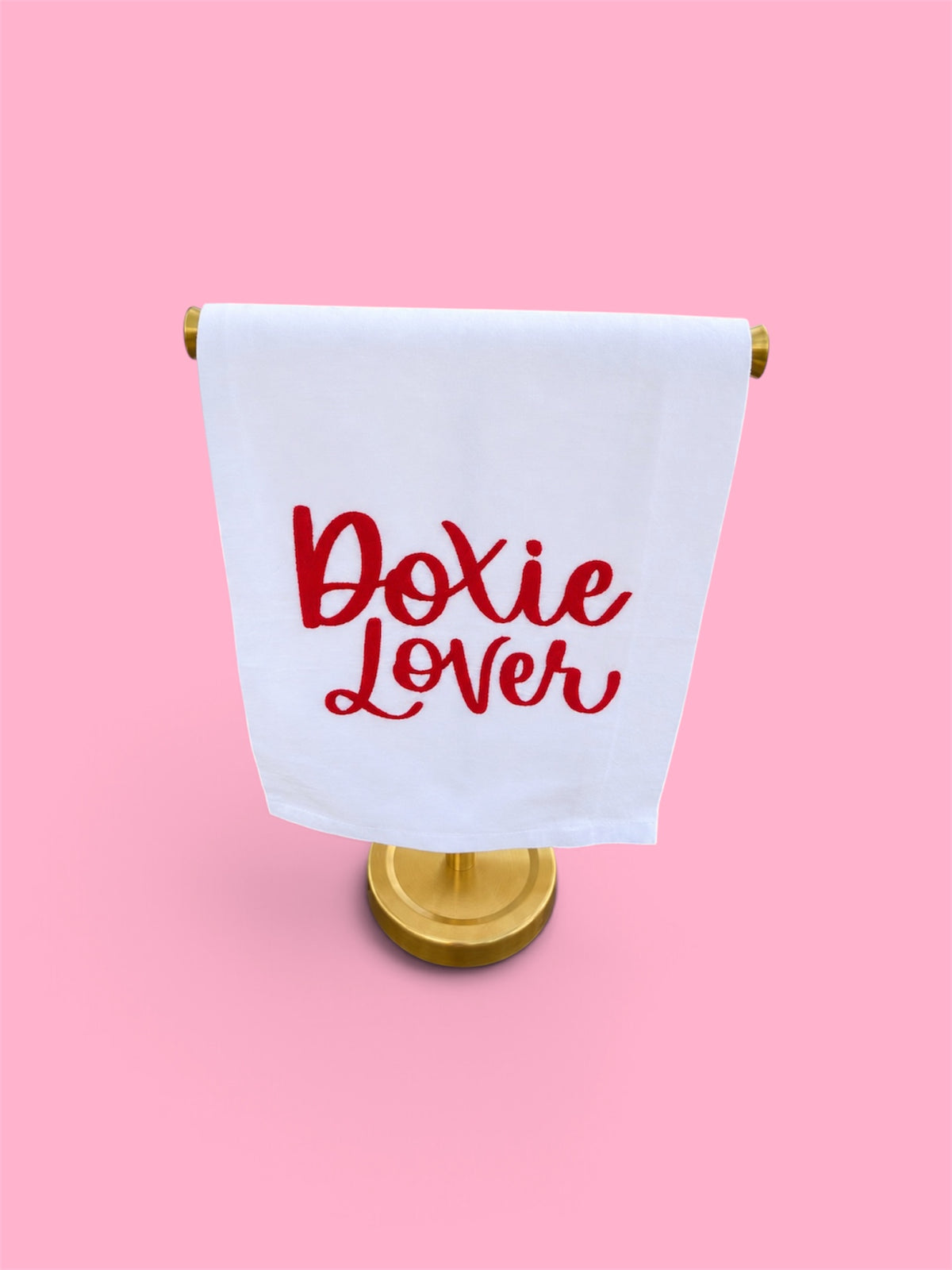 Embroidered Doxie Lover Tea Towel