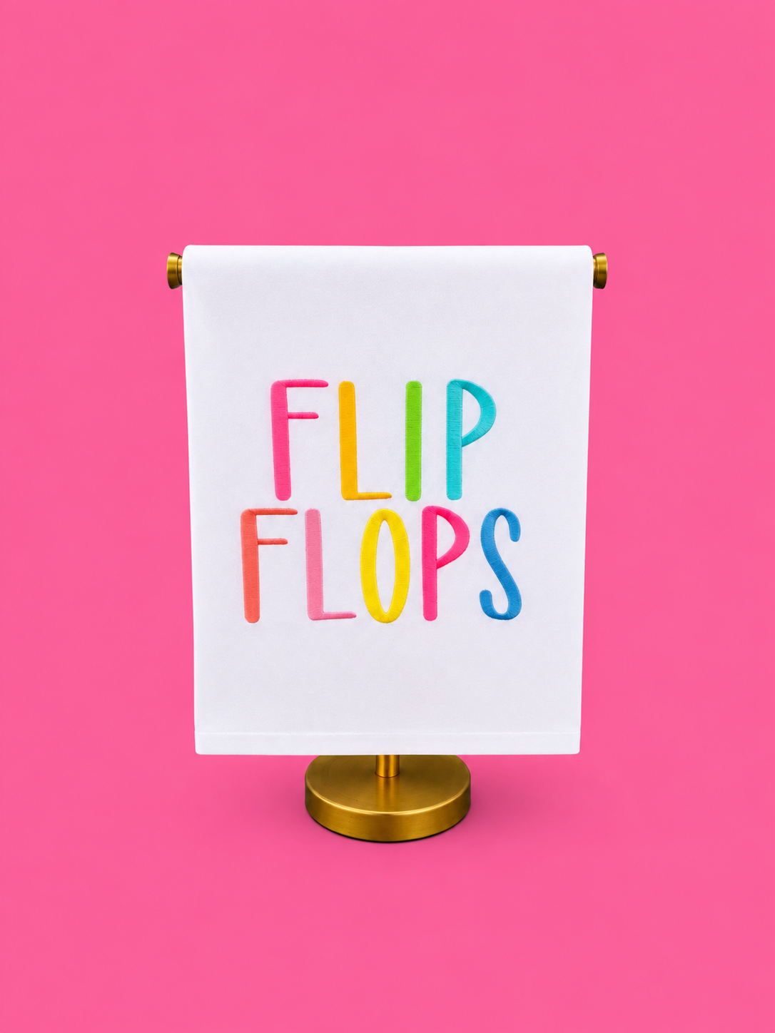Embroidered FLIP FLOPS Tea Towel