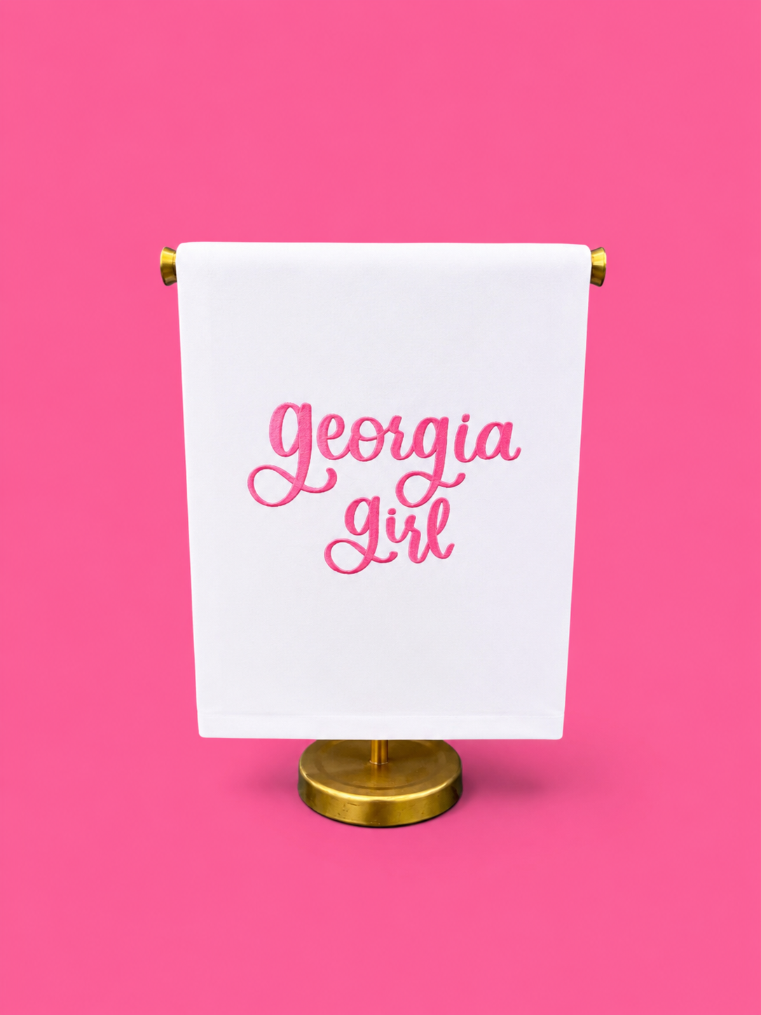 Embroidered Georgia Girl Tea Towel