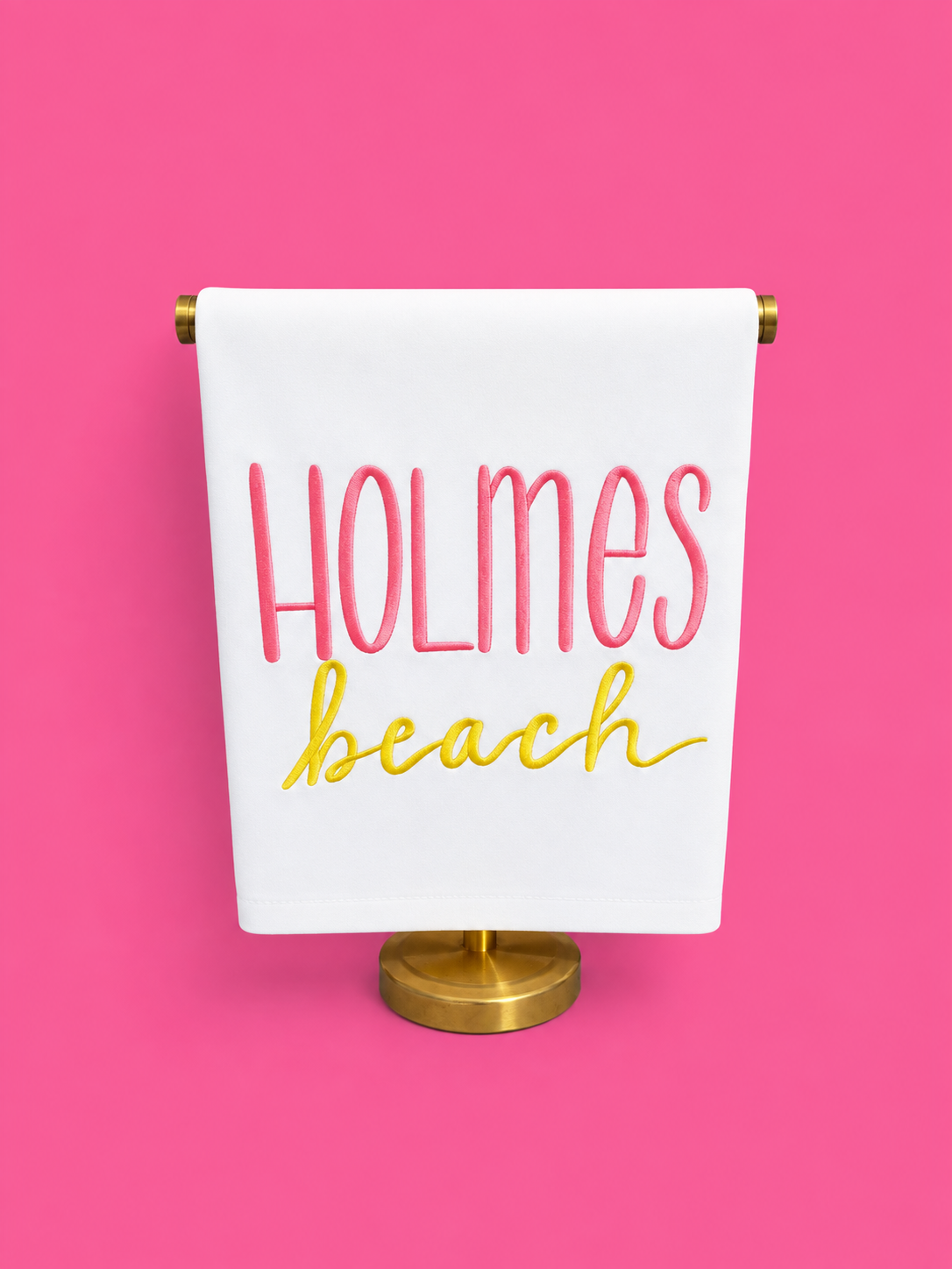 Embroidered Holmes Beach Tea Towel