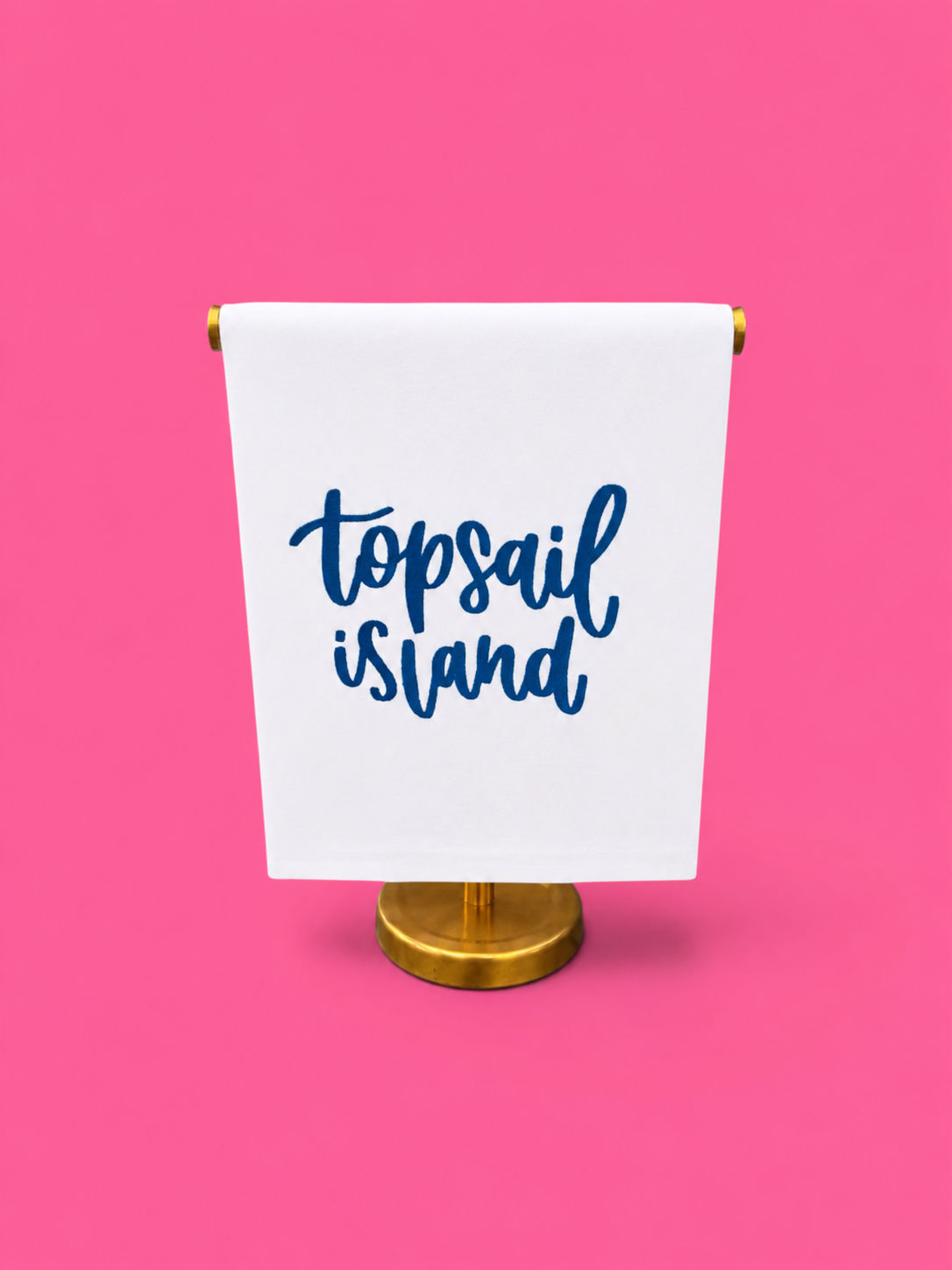 Embroidered Topsail Island Tea Towel